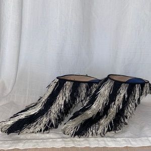 Stuart Weitzman Mira Lashes Mules in Cream